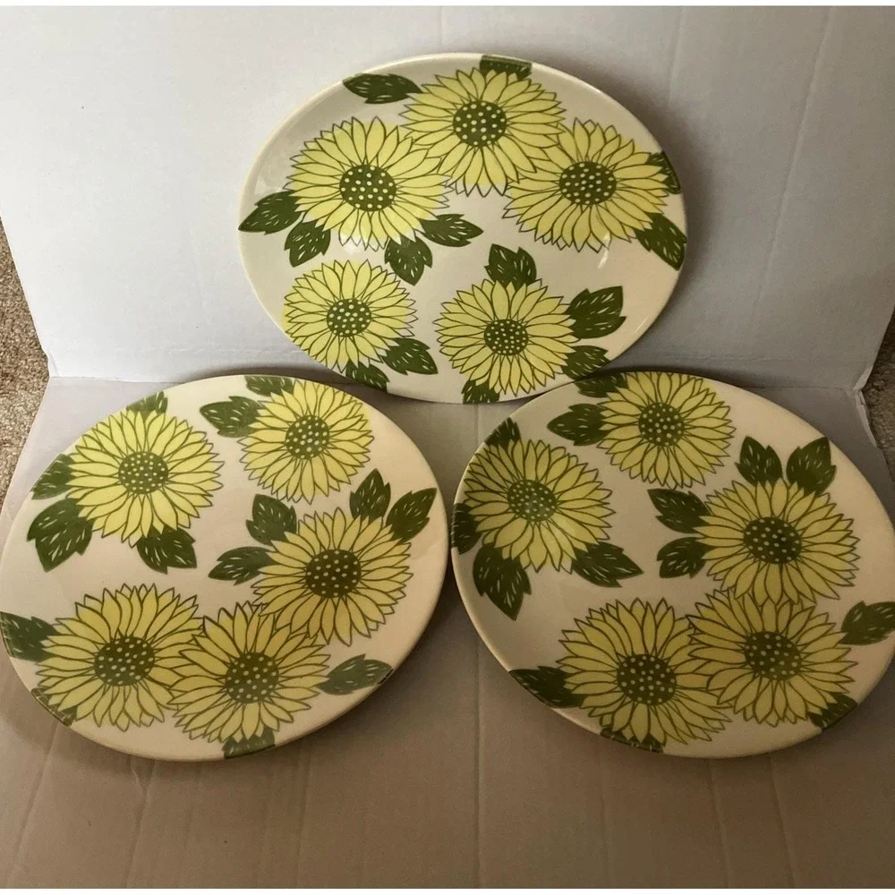 Vintage Royal China Sunshine Pattern Plates Made In The USA Set Of 3 10